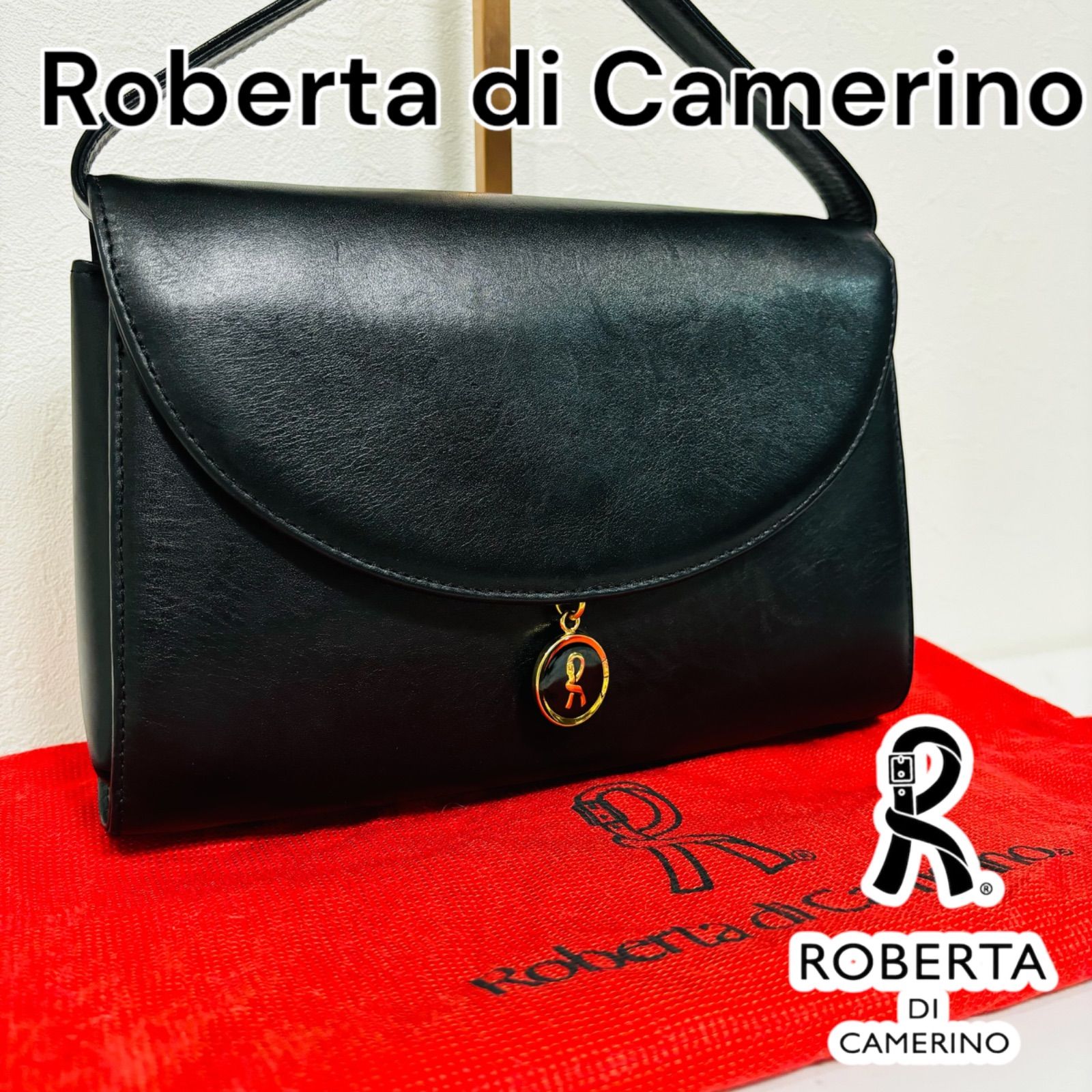 美品 Roberta di Camerino ロベルタ ディ カメリーノ フォーマルバッグ ハンドバック 入学式 卒業式 ブラック チャーム付き -  メルカリ