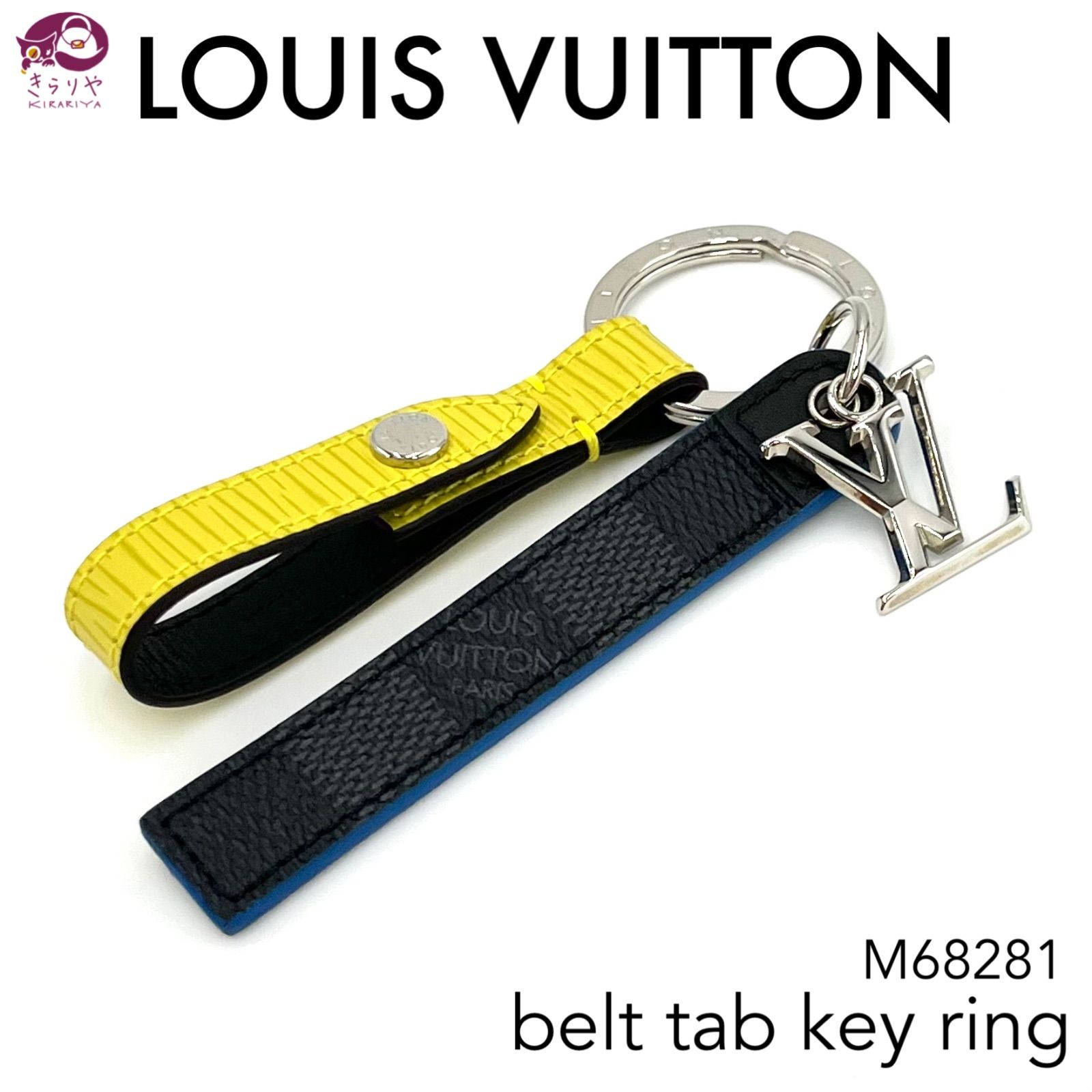 LOUIS VUITTON ルイ ヴィトン M68281 ポルトクレ ベルトタブ キーリング キーホルダー LVチャーム ダミエ・グラフィットｘエピ  BC0159 箱 保存袋 付き