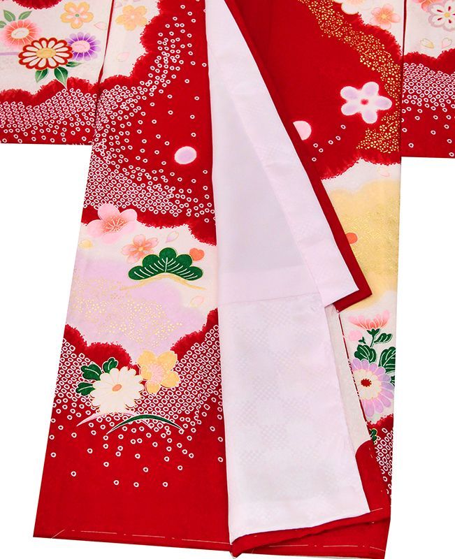 記念感謝祭☆新品正絹特撰京友禅伝統工芸鹿の子染祝い四季花古典文に