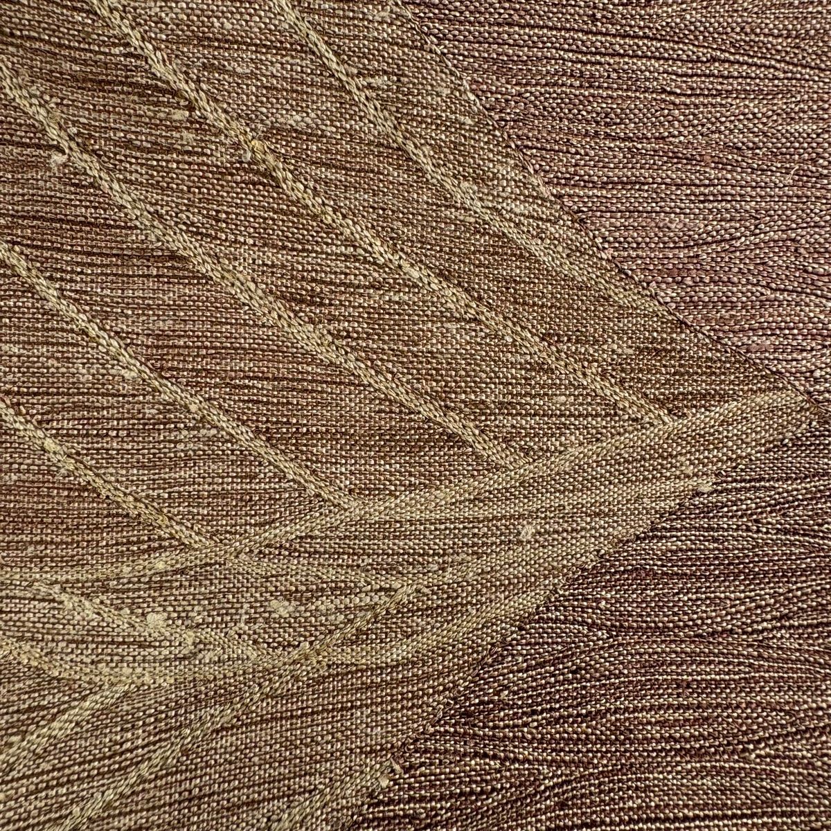 袋帯 秀品 やまと 幾何学 薄茶色 全通 正絹