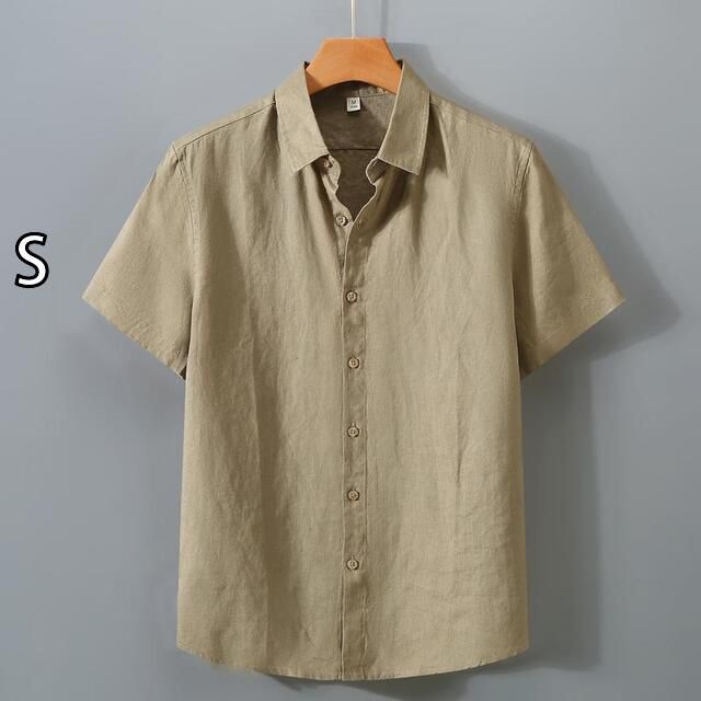 S メンズ ファッション 服 男性用 オシャレ シンプル 大人 かっこいい 大きいサイズ ストリート 紳士服 リネンシャツ 半袖 夏 薄手 通気性 リネン 半袖 コットン リネン シャツ