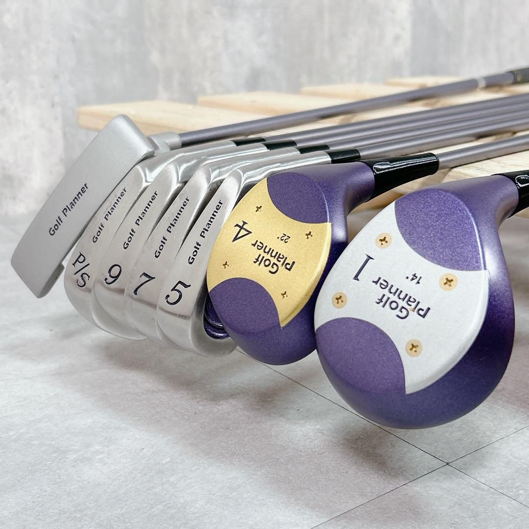 X617 ゴルフプランナー 他 レディース ゴルフ クラブセット 8点 赤 入門