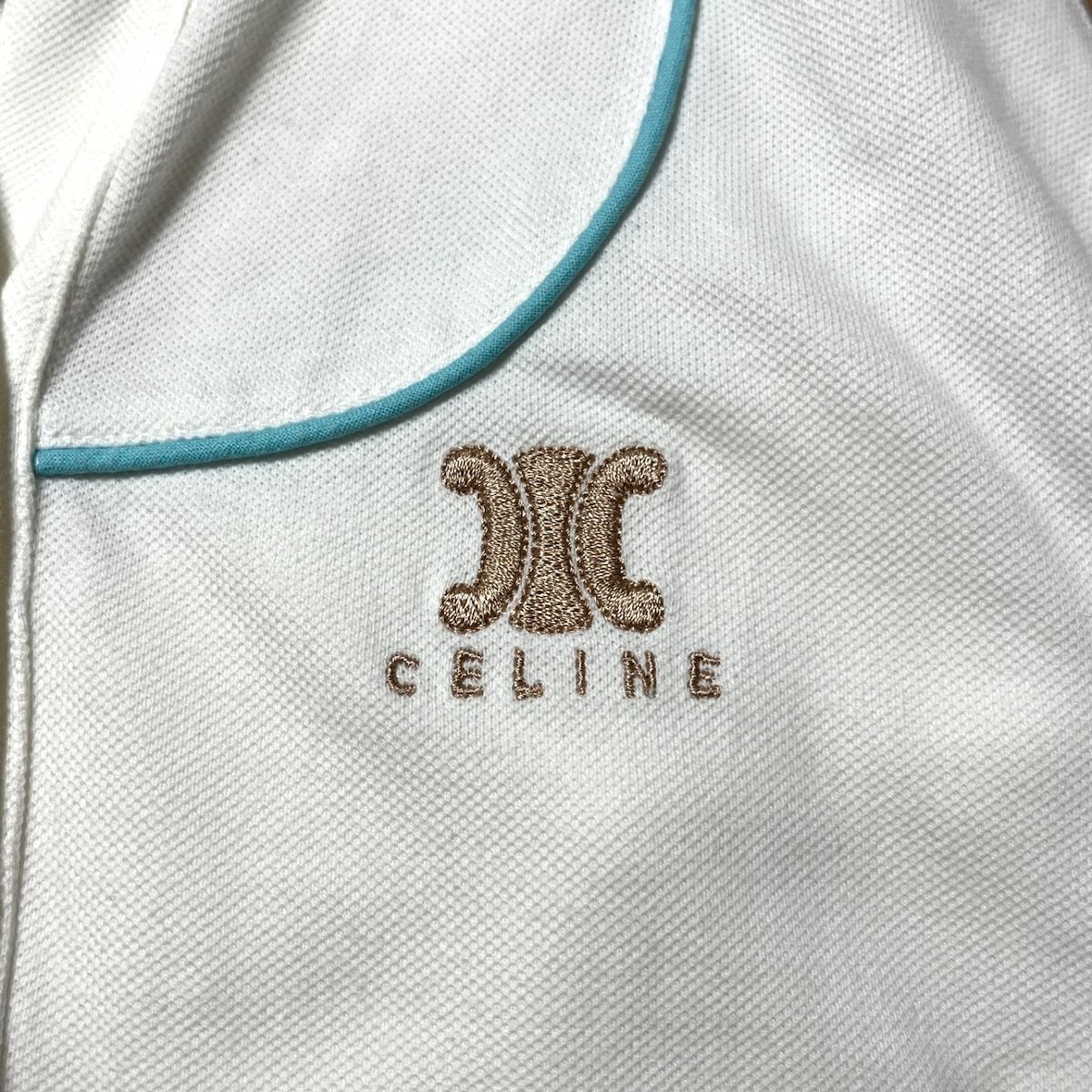 celine 半袖ポロシャツ セリーヌ 2X68E043F ロゴ刺繍クラシック半袖ポロシャツ メンズ