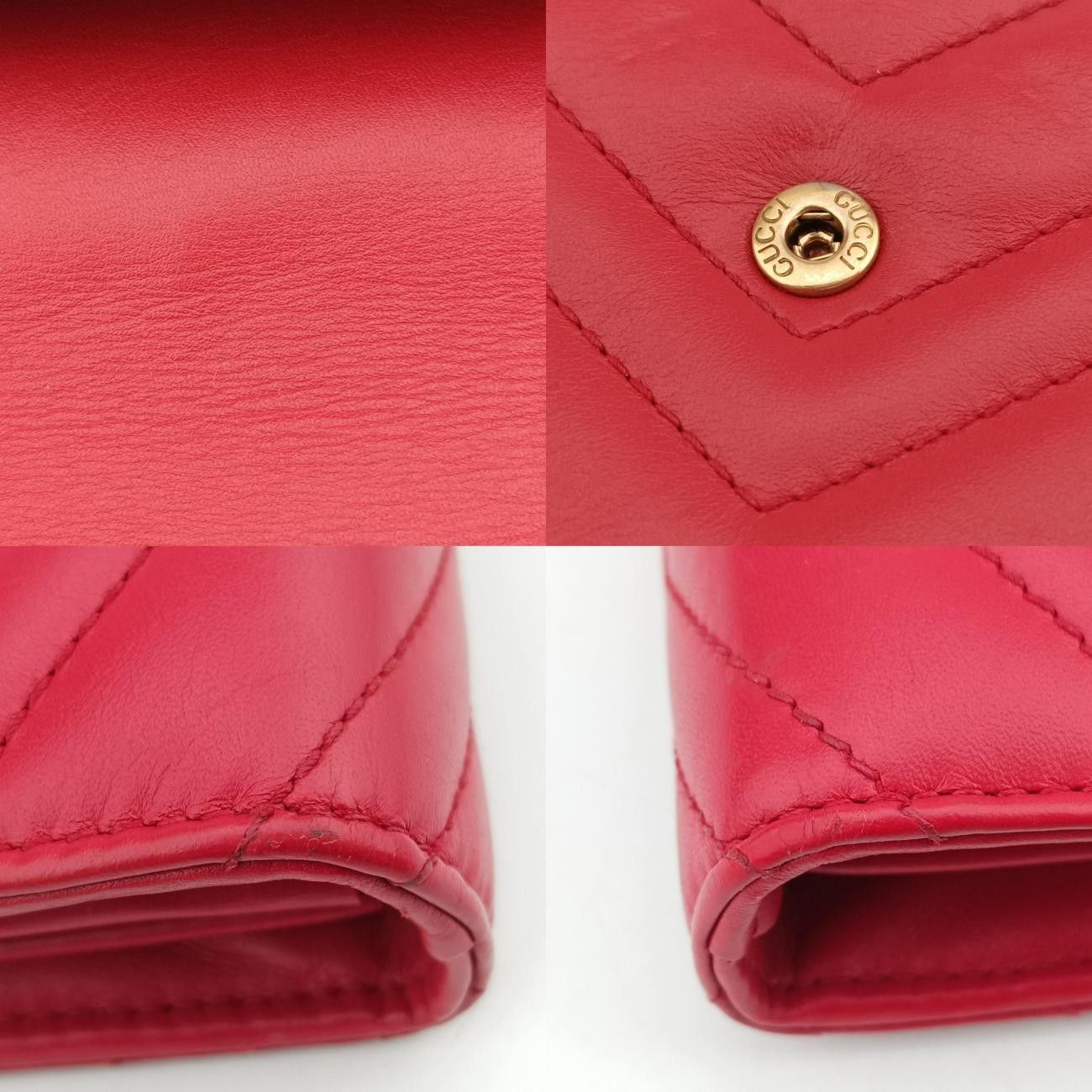 グッチGucciGGマーモントレッドレザー474575