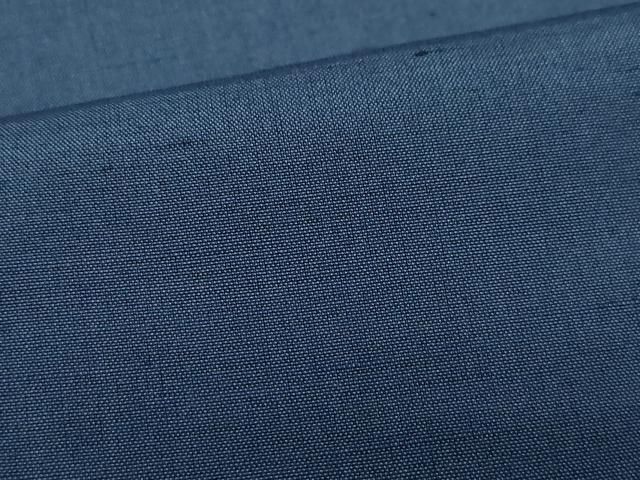 平和屋着物○男性 紬 アンサンブル 青褐色 正絹 逸品 未使用