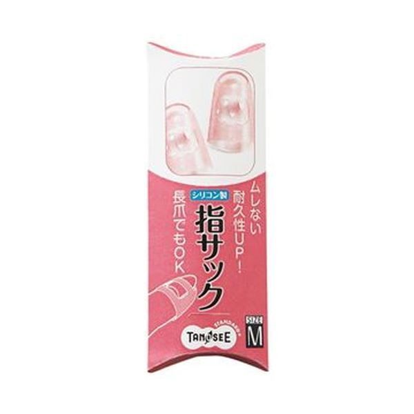 （まとめ）TANOSEE シリコンキャップ指サックM ピンク 1セット（40個：