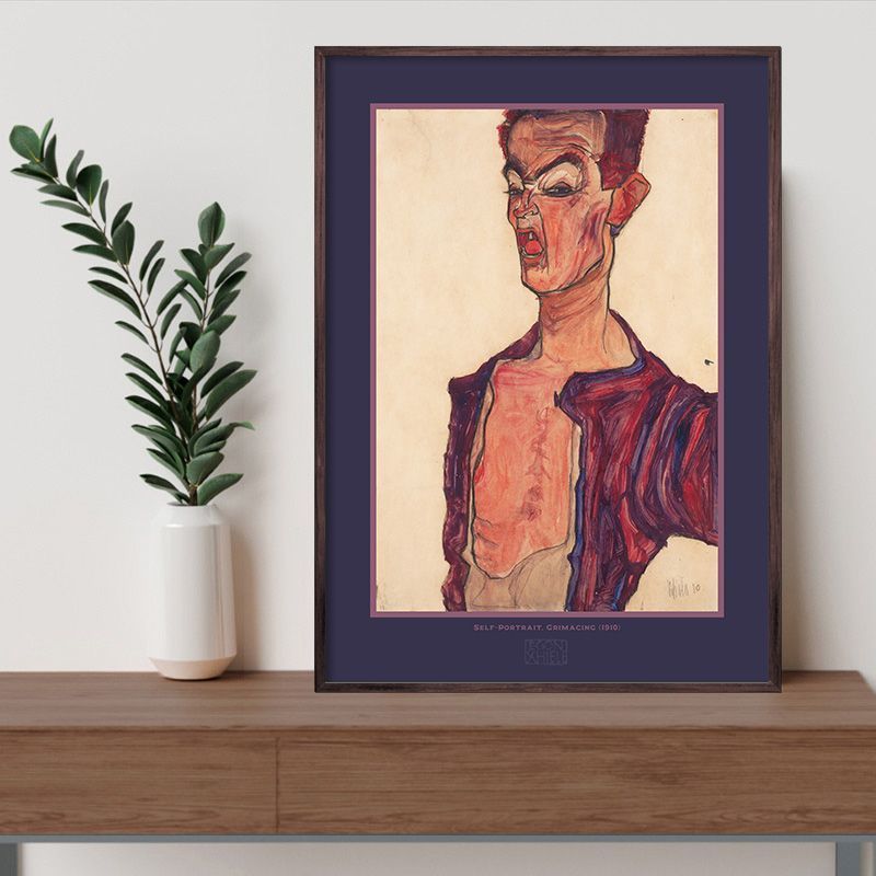 A2サイズ エゴンシーレ ポスター 自画像、しかめっ面 シーレ アート