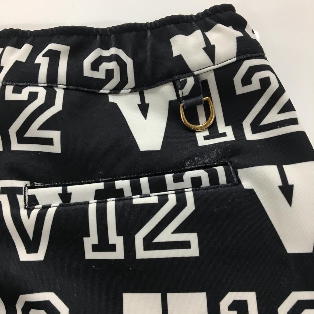 V12 ヴィトゥエルヴ　スカート　インナーパンツセット　L 白　ダンボールニット ヴィトゥエルヴ スカート ダークネイビー×白 ロゴ総柄