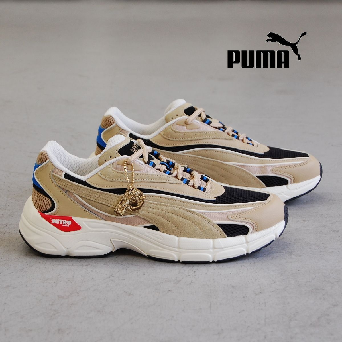 PUMA Teveris Nitro Nyc Sand Dune/Black/Racing Blue プーマ テバリス ニトロ ニューヨーク サンド タン ベージュ NEW YORK 都市 アメリカ USA 海外 限定
