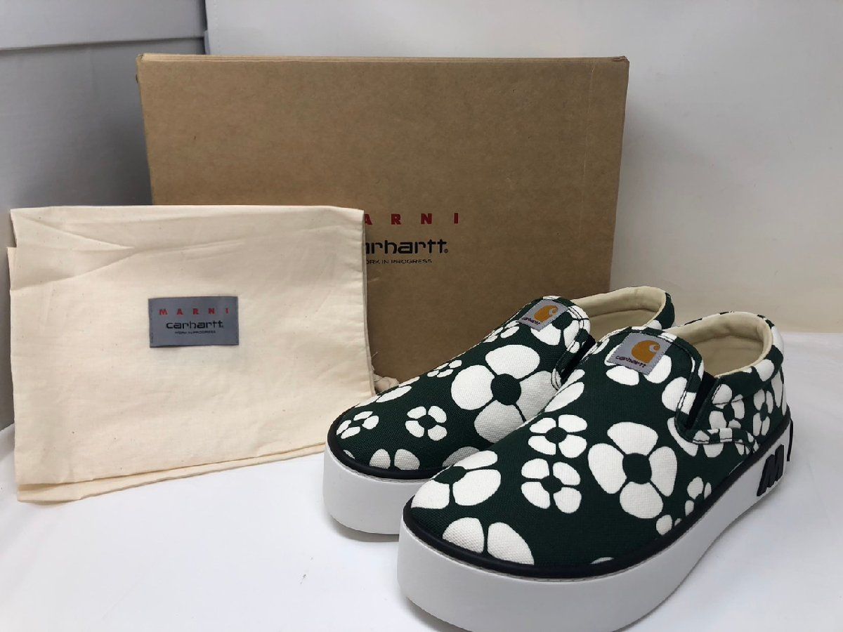 ◆ MARNI×Carhartt スリッポン シューズ ZUZU01310344 記載44 袋 ◆14543