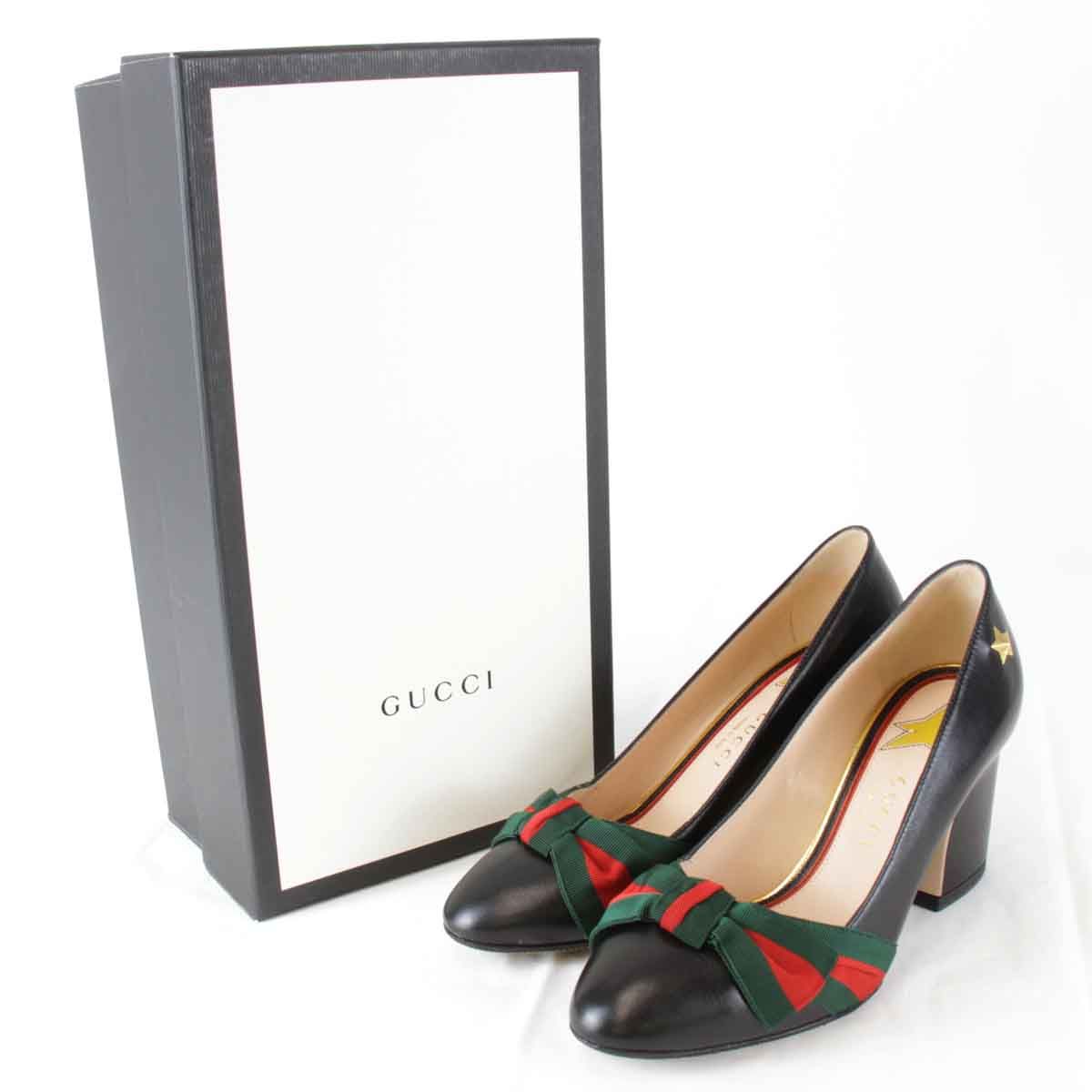 美品　グッチ　GUCCI シェリー ラインシリーズ パンプス　正規品 美品『USED』 グッチ シェリーラインパンプス 34 1/2 パンプス レザー