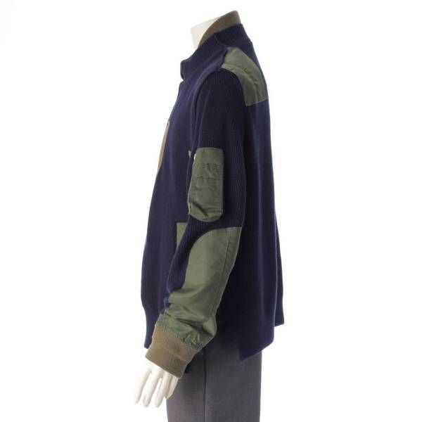 サカイ ニット ドッキング ジャケット ブルゾン 20-02224M ネイビー  