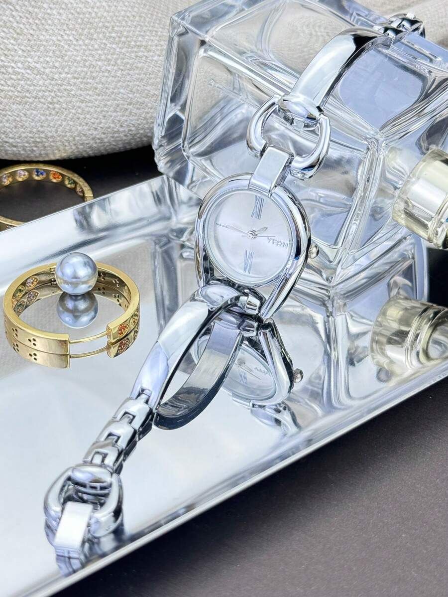 腕時計 レディース クォーツ 1個 女性用馬蹄型シルバーウォッチ