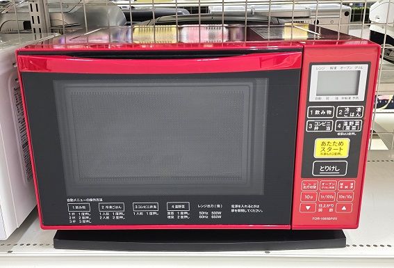 中古品】 イオン オーブンレンジ 16L 50/60Hz共用 縦開き 庫内フラット