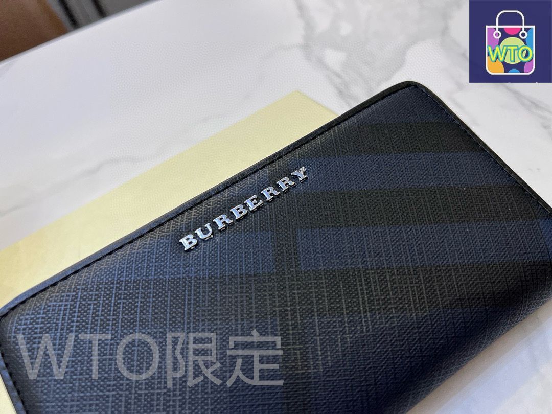 tks BURBERRY メンズ長財布 1日だけ使用 美品 今日特価】Burberry メンズウォレット, 高級レザー使用, 実用的