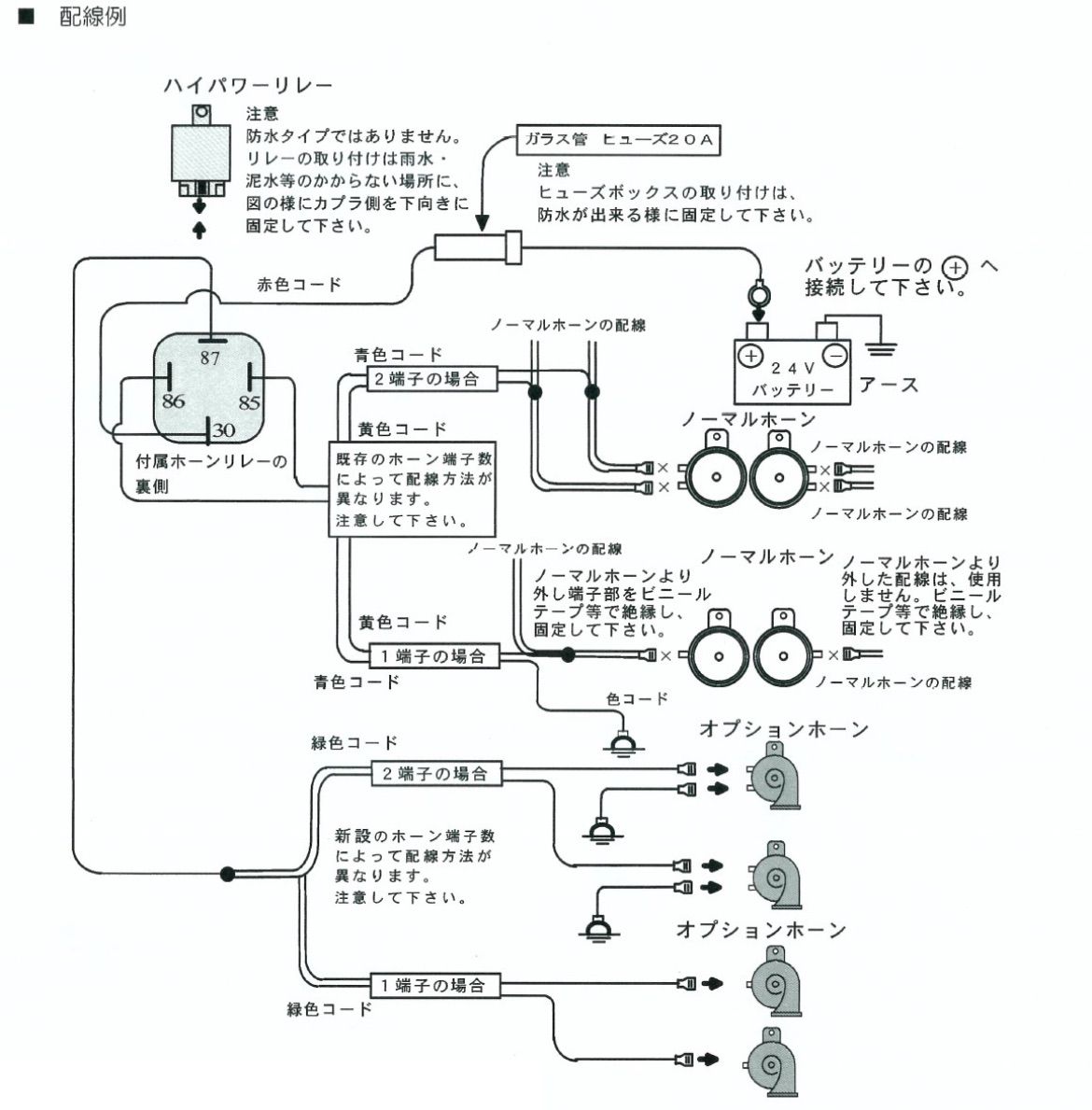 NIK-500A コンボイホーンスイッチ NIK-124A ホーンリレーキット 24V用 ニッケン 日建 ヤンキーホーン ビッグホーン  トラックショップASC - メルカリ