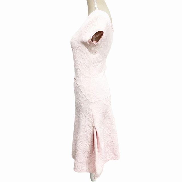 シャネル CHANEL ワンピース ココマーク ストレッチ 花柄 エンボス加工  