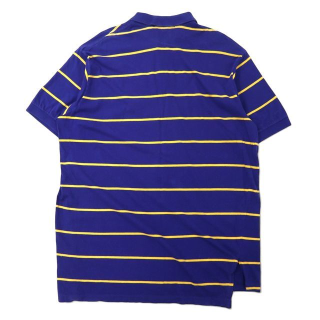 【希少XL☆US輸入90s】ポロラルフローレン ボーダーポロシャツ ネイビー ヴィンテージ 1990年代 USA製 Polo Ralph Lauren ポロ ラルフ