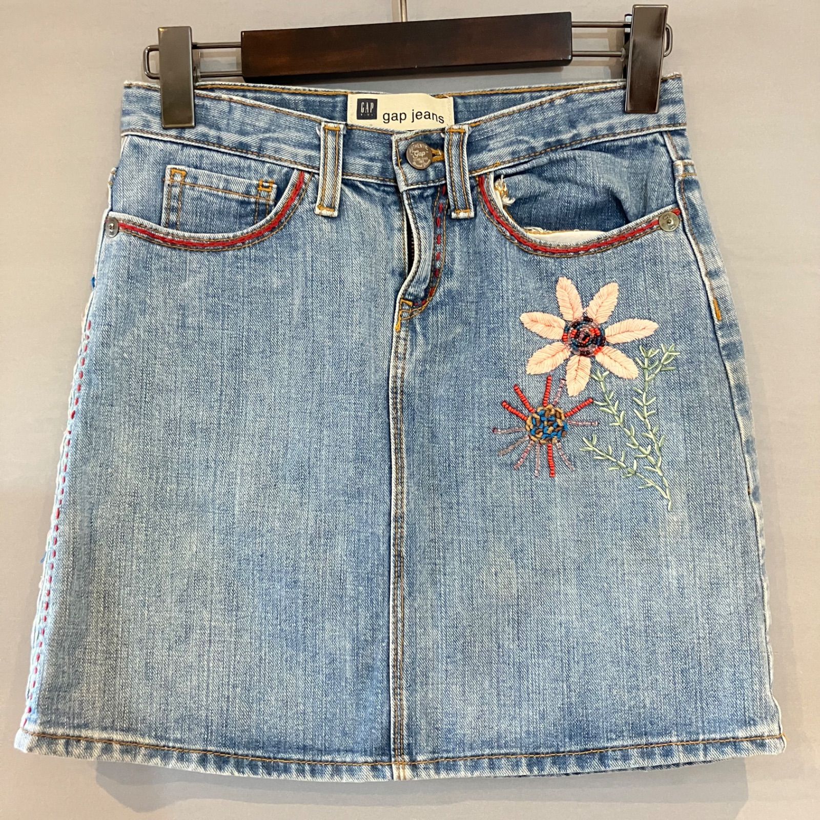 GAP jeans ギャップ ジーンズ デニムスカート 刺繍 キッズ 160cm