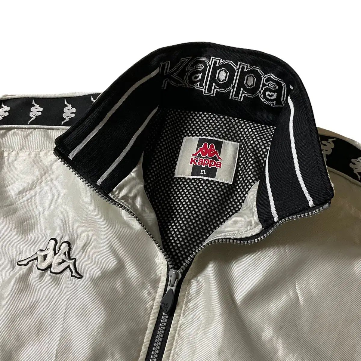 【雷市場（ポンジャン）商品韓国直送】 Kappa(カッパ) ヴィンテージ オールドスクール AS ローマ ビッグローゴホワイトウィンドスクリーバー M Nike(ナイキ） adidas(アディダス)