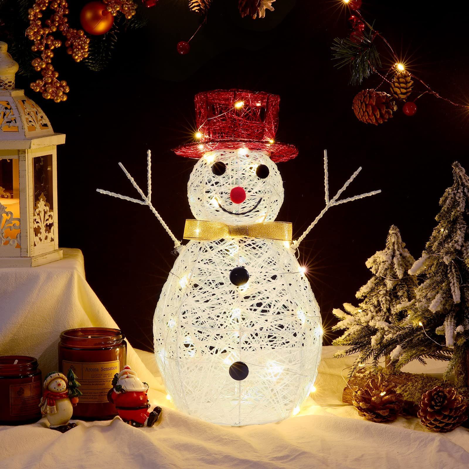 スノーマンライト　クリスマス飾り　イルミネーション　Xmasランプ材質ポリスチレン塩化ビニル樹脂