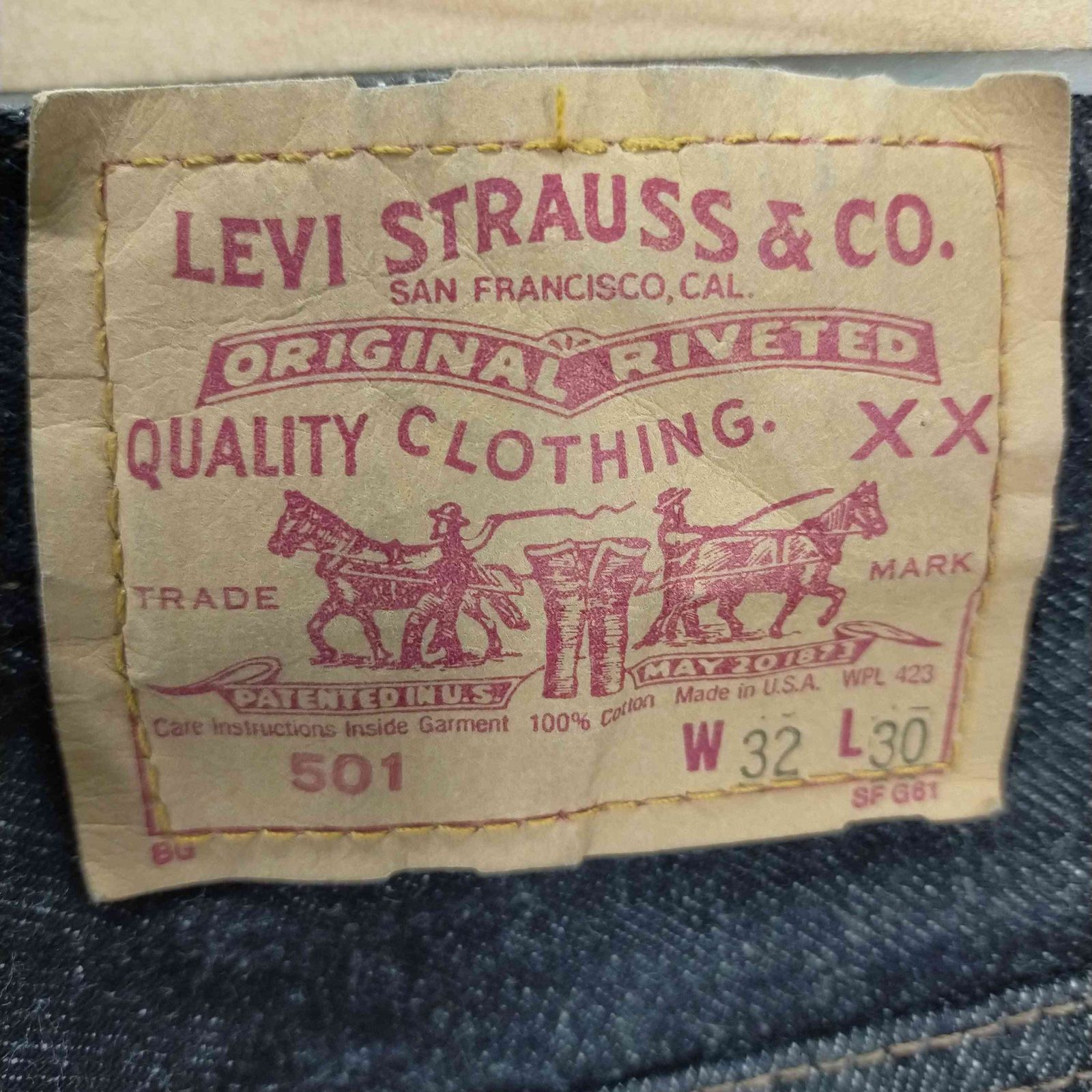 リーバイス Levis USA製 501 ボタン裏653刻印 先染めブラックデニム