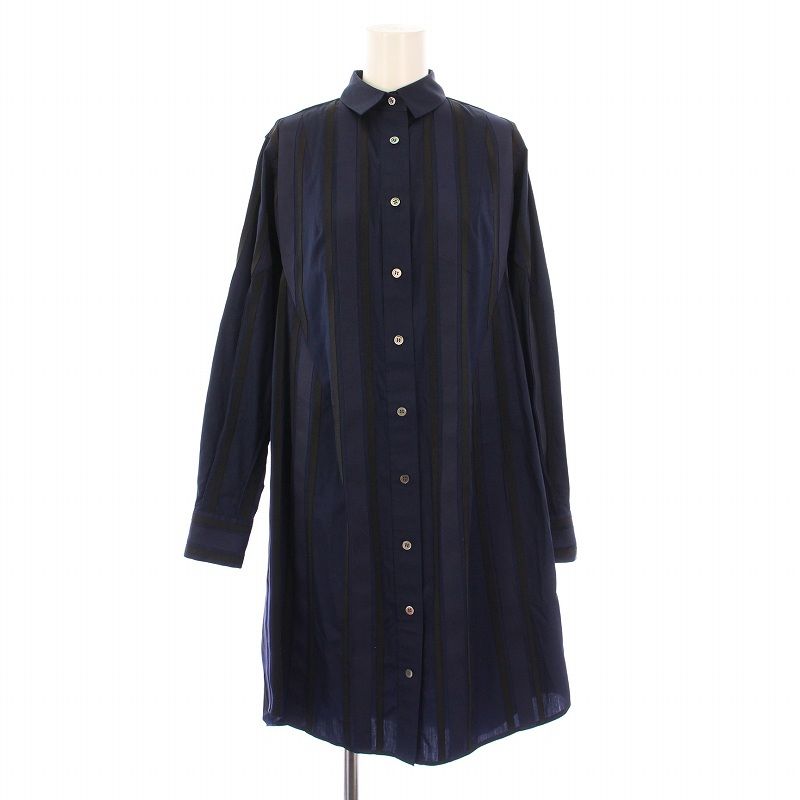 サカイ sacai シャツワンピース ひざ丈 長袖 レギュラーカラー