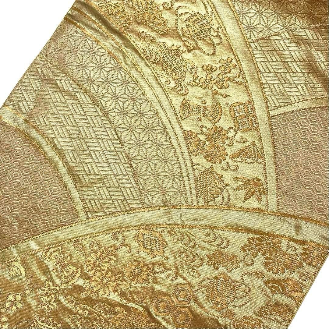 袋帯 西陣 花唐草に宝尽くし 証紙付 金糸 金色 O-3807 - メルカリ 