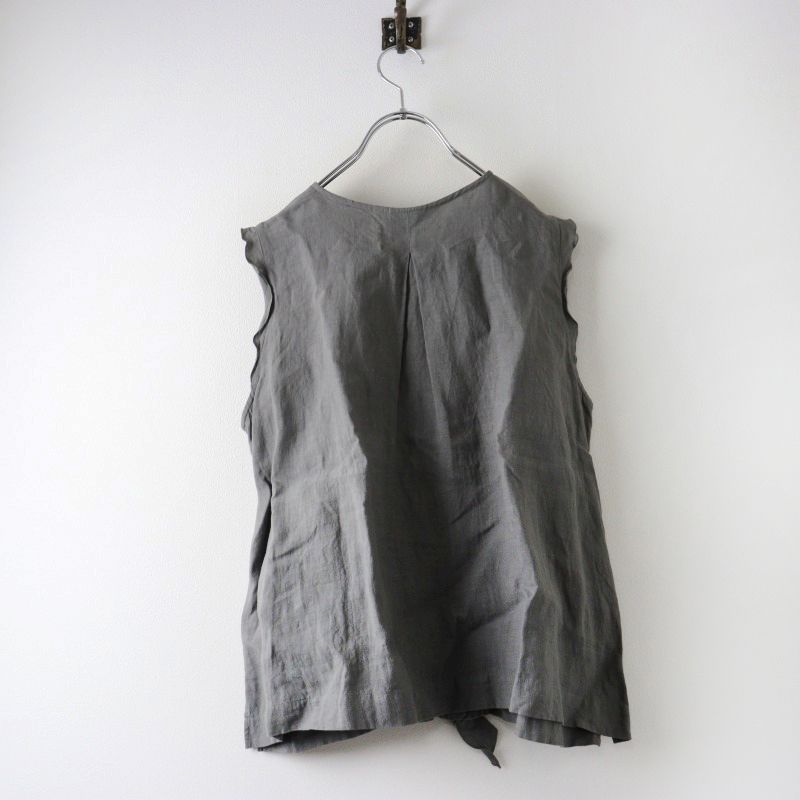 2024SS リゼッタ LISETTE ステラ リネンフリルノースリーブブラウス 38  