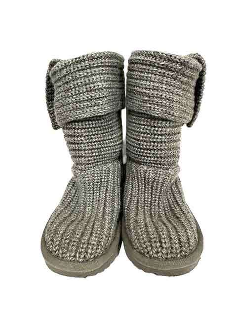 【中古】UGG アグ 子ども 靴 ブーツ ニットブーツ キッズ グレー JPサイズ18  1017328K＿S28＿セルモアから出品＿s-0697-r28