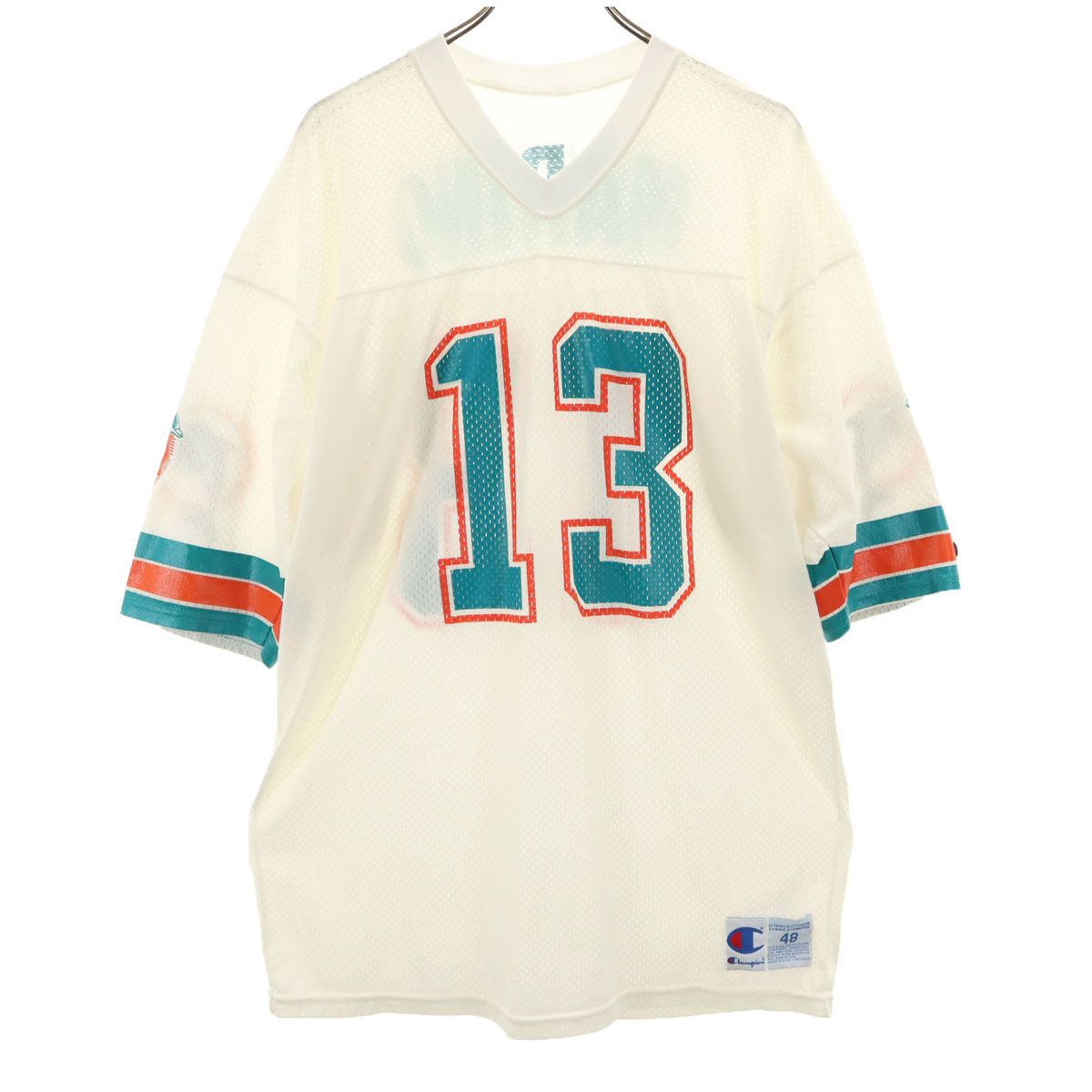 【w486】USA古着ウィルソン80s90s当時物NFLユニフォームゲームシャツ Wilson OLD古着 フットボール Tシャツ ゲームシャツ M Vネック