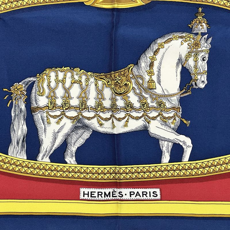 エルメス HERMES スカーフ カレ90 GRAND APPARAT 盛装の馬