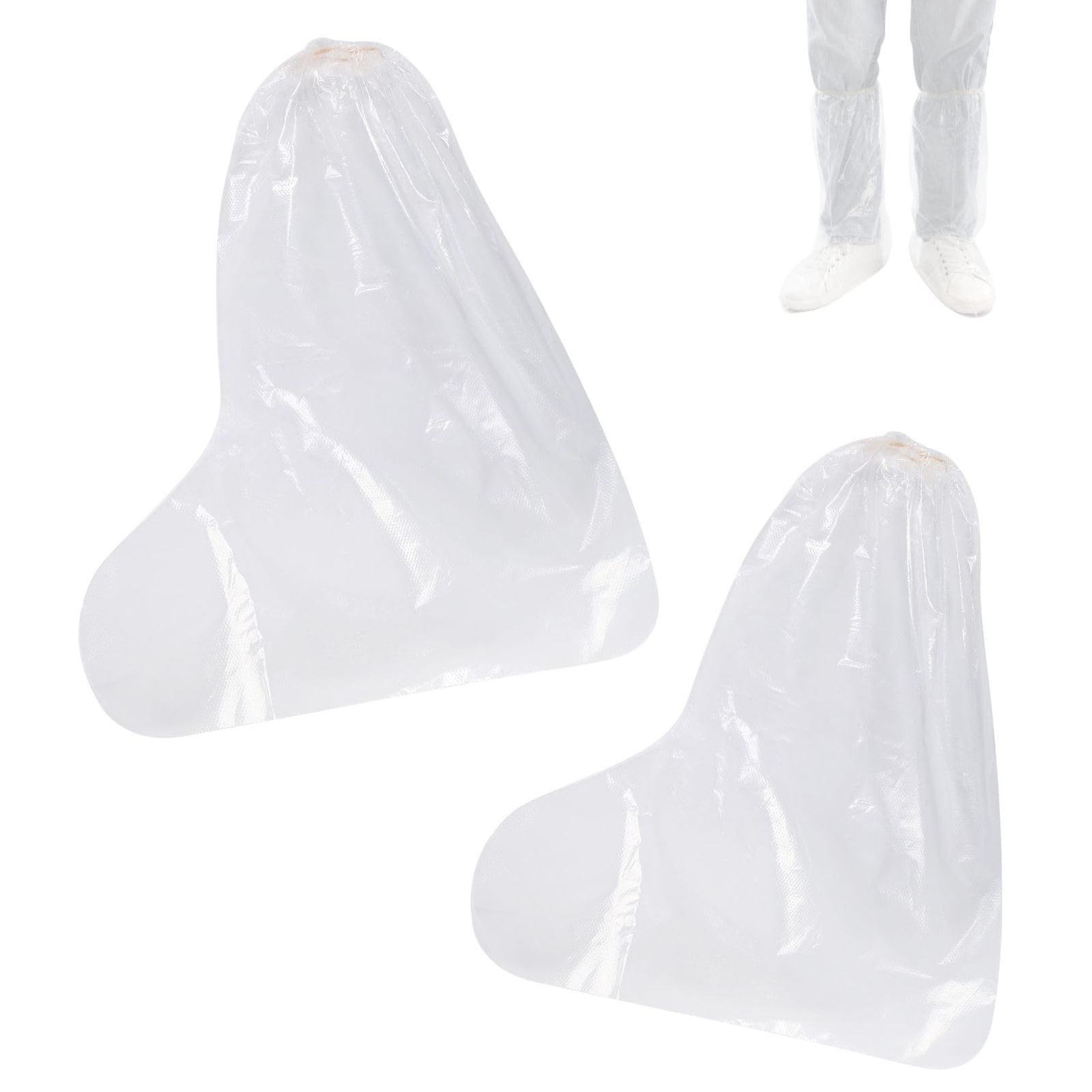 Partools シューズカバー 防水 使い捨て ロングタイプ クリア 男女兼用 ロング100足 ロング100足