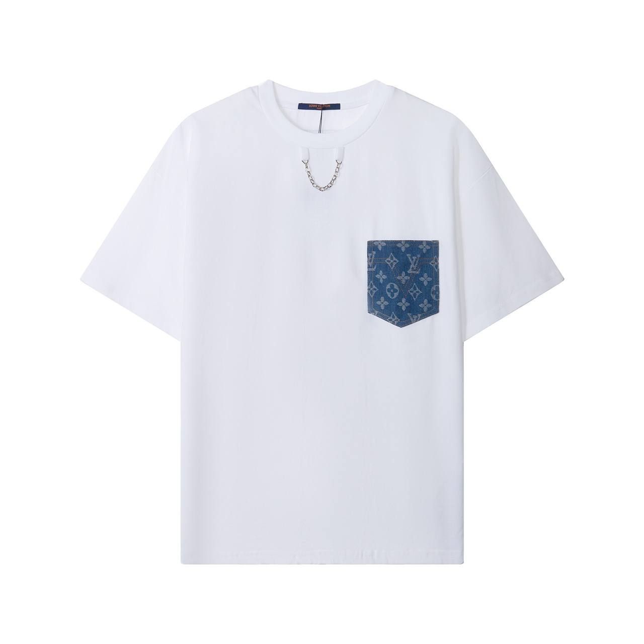 LOUIS VUITTON ルイヴィトン 定番チェーンデニムポケット半袖 Tシャツ 男女同型 - メルカリ