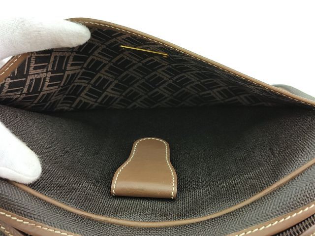 ダンヒル クラッチバッグ セカンドバッグ バッグ メンズ ヘリンボーン グレー 灰色 ブラウン ゴールド PVC×レザー dunhill B1244D 