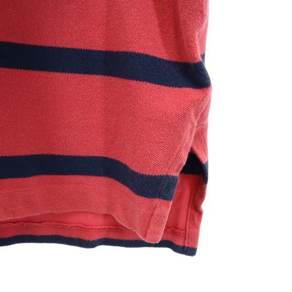 ポロバイラルフローレン ボーダー 半袖 ポロシャツ L レッド系