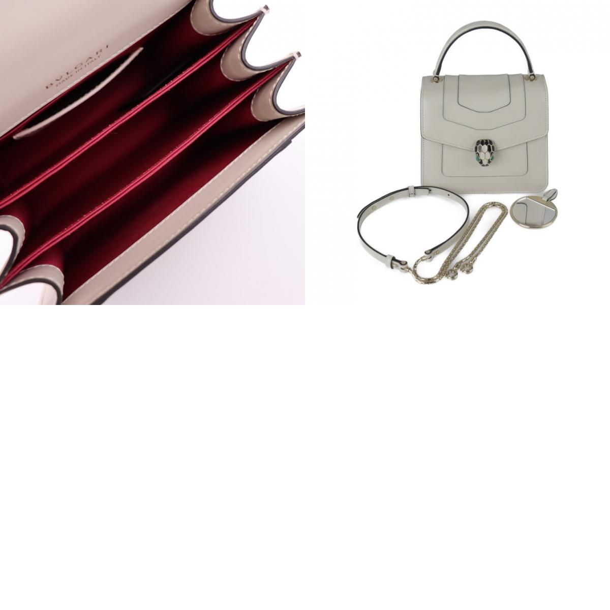 Riz様専用 BVLGARI ブルガリ ハンドバッグ レザー アイボリー