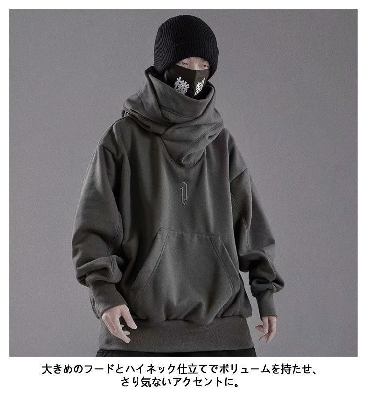 c.e cavempt パーカー　ハイネック　トレーナー ボリュームネック パーカー メンズ レディース 長袖 春 秋 冬