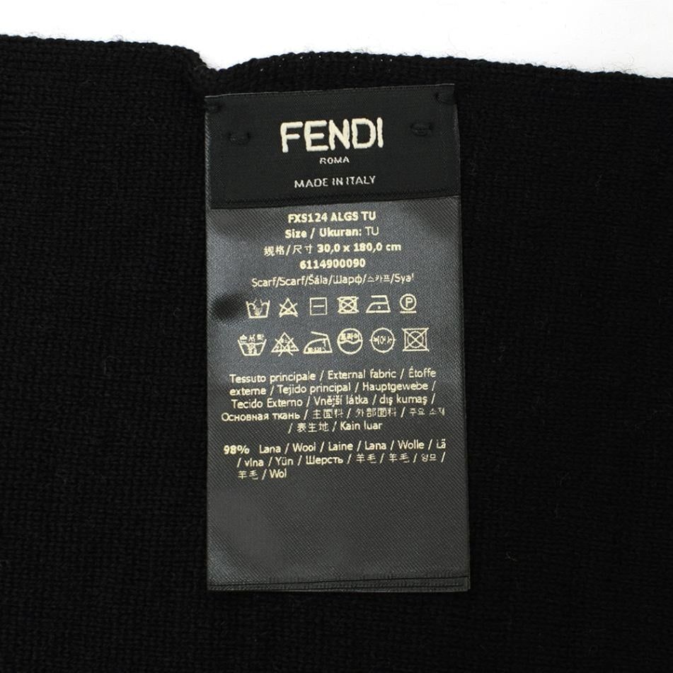  FENDI フェンディ マフラー メンズ FXS 124 ベージュ ブラック ウール FF マフラー 小物