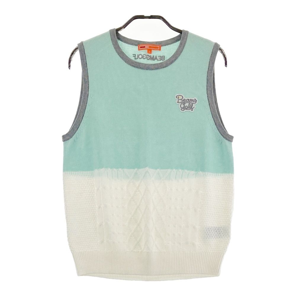 サイズ：L BEAMS GOLF ビームスゴルフ ニットベスト ブルー系