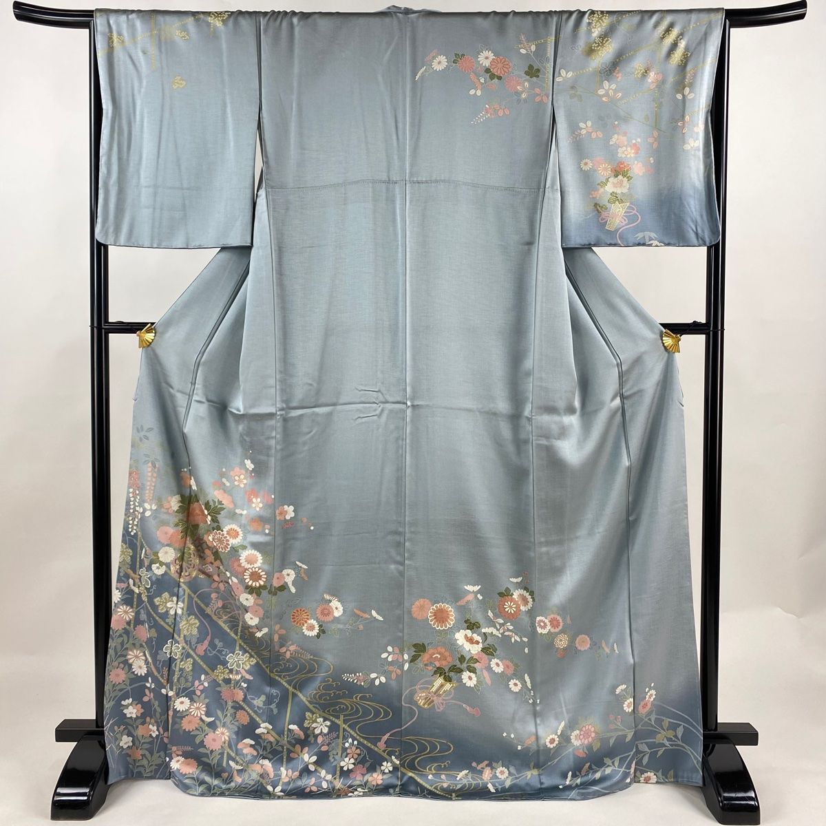 平和屋着物○十日町 名門 滝泰謹製 訪問着 辻が花 金彩 正絹 逸品