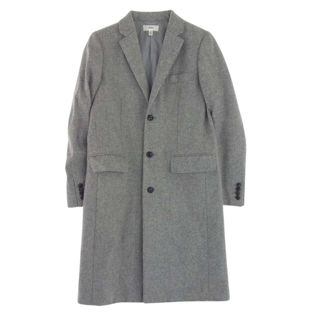 HYKE ハイク コート 142-17027 WOOL COAT ウール ロング チェスター コート グレー系 2【中古】 - メルカリ