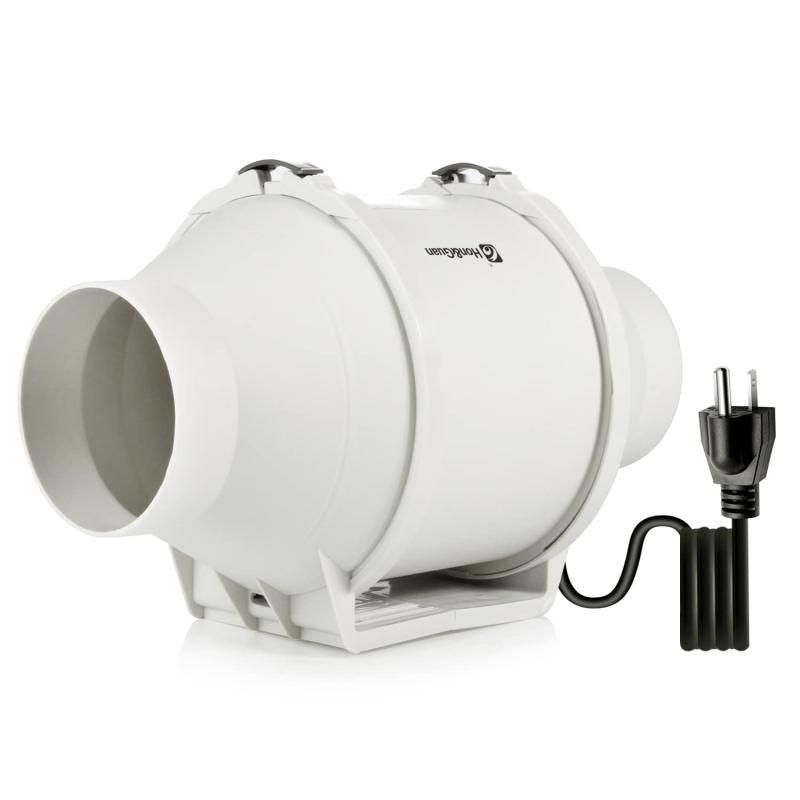 Hon-amp-Guan ダクトファン 100mm 強力 省エネ 静音 インボイス制度登録店 ダクト用換気扇 塗装ブース用 家焼肉 中間取付 丸形タイプ 産業用換気扇 HF-100P