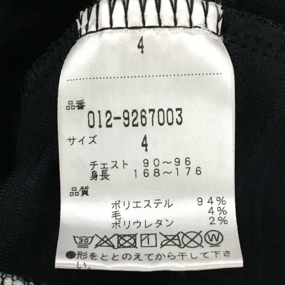 ニューバランスゴルフ フーディ黒×白 ボーダー凹凸生地 ハーフジップ　サイズ6 ニューバランスゴルフ フーディ黒×白 ボーダー凹凸生地 ハーフジップ