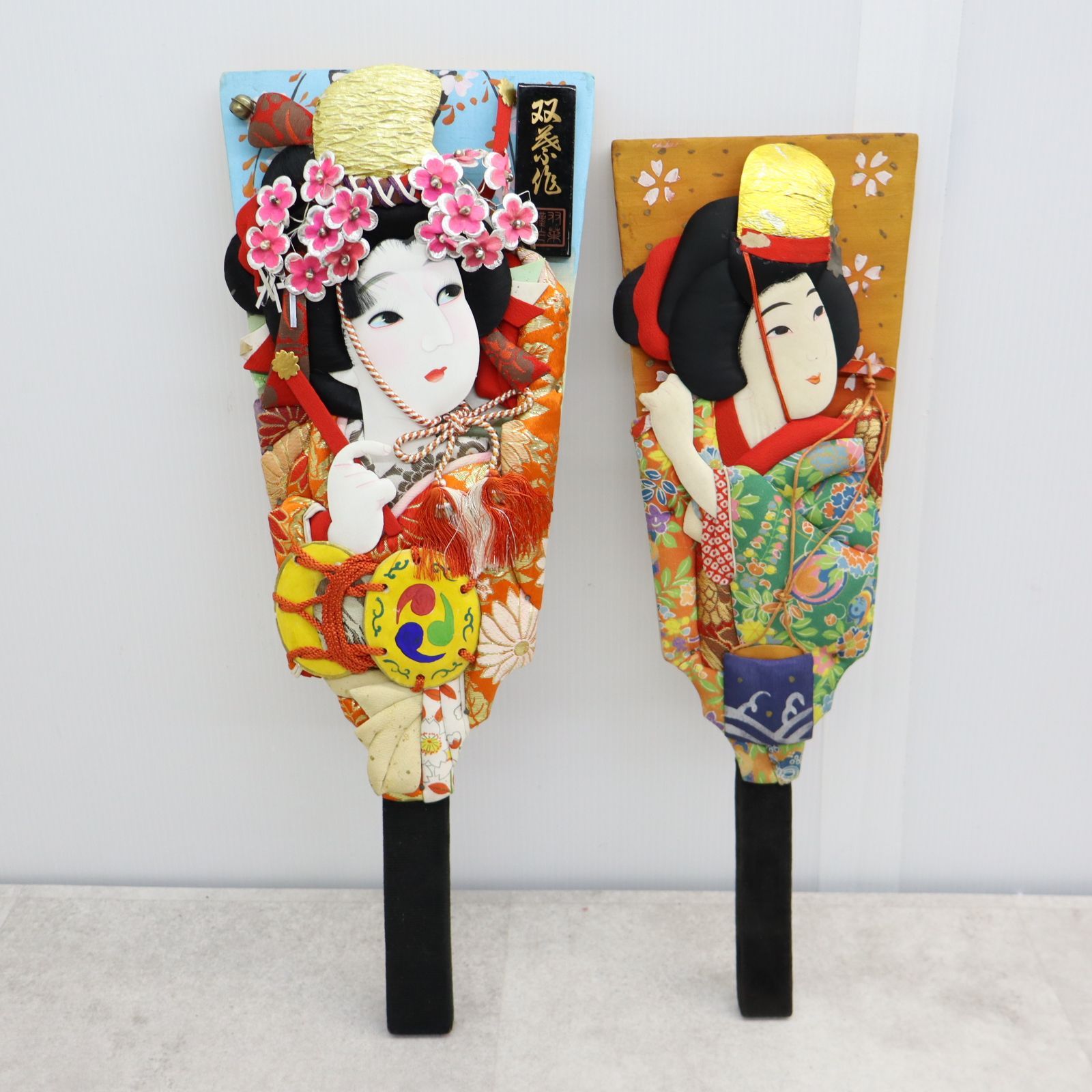 ◇当時物！4枚まとめ ｜羽子板 着物 女性 女の子の節句｜ 年中行事