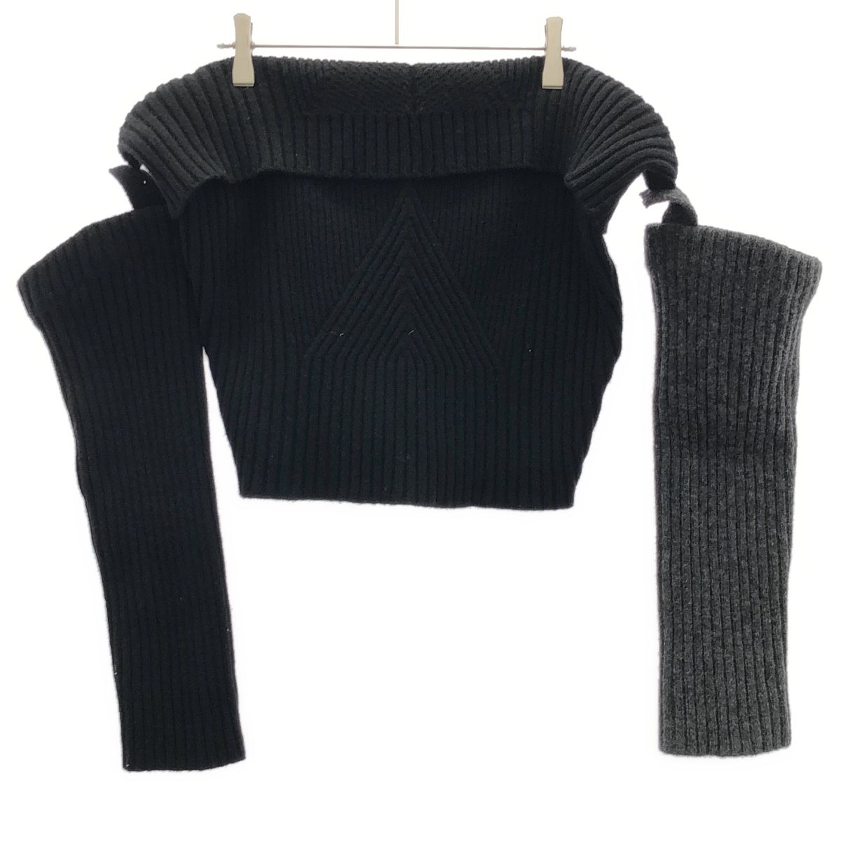UJOH / Broken Low Gage Knit/2/ウール/BLK/U763-K01-108 Ujoh ウジョー Broken Low Gage Knit ローゲージニットセーター U763