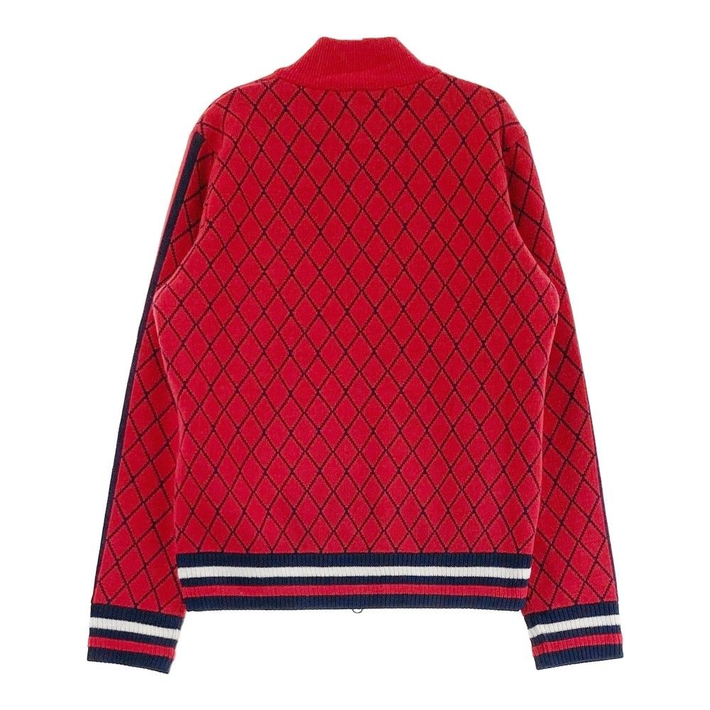サイズ：L AND PER SE アンパスィ  裏地付き ニット ジャケット 総柄 レッド系 [240101444922] ゴルフウェア レディース ストスト サイズ：L AND PER SE アンパスィ 裏地付き ニット ジャケット