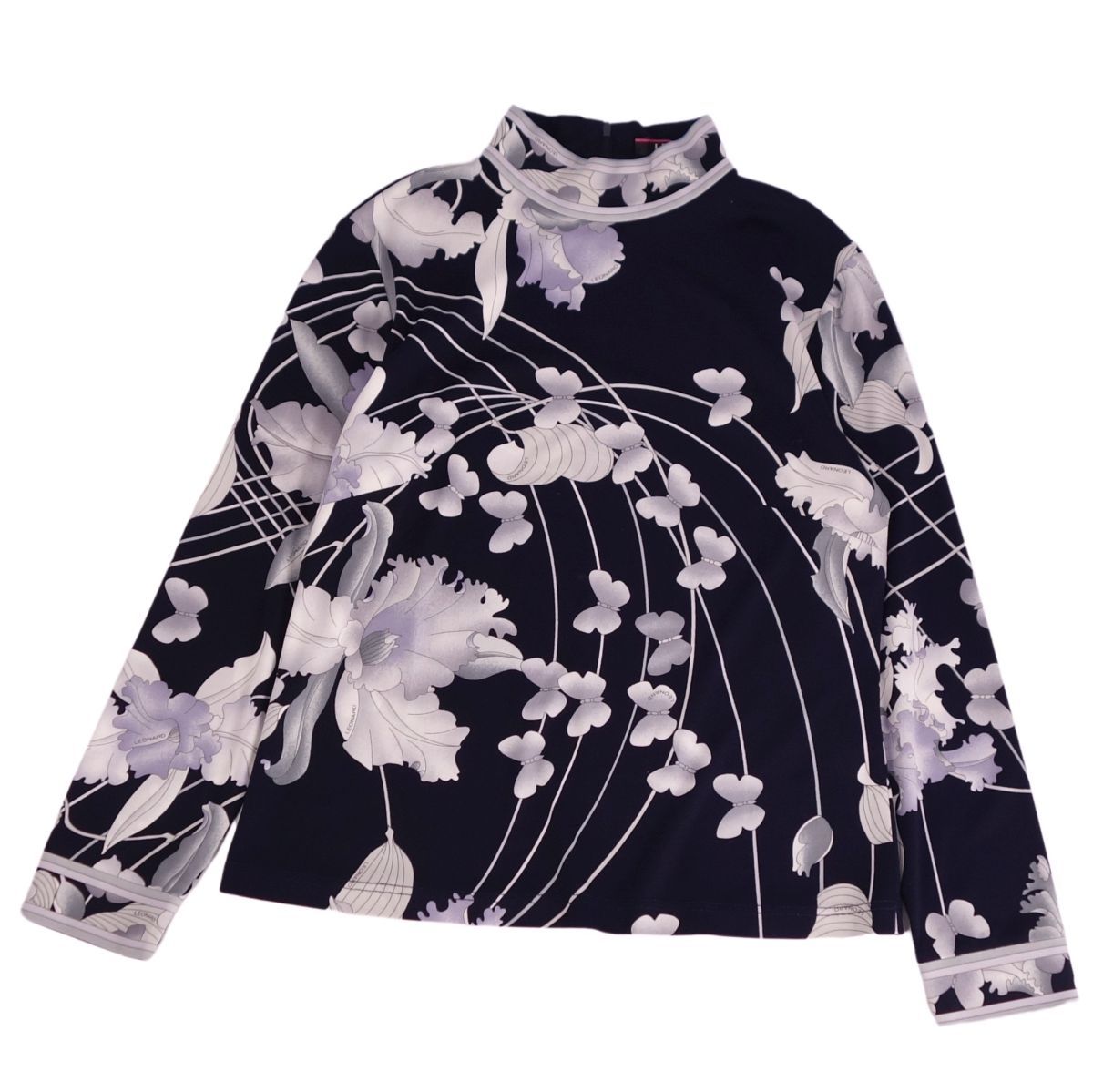 美品 レオナール LEONARD FASHION シャツ ブラウス ハイネック