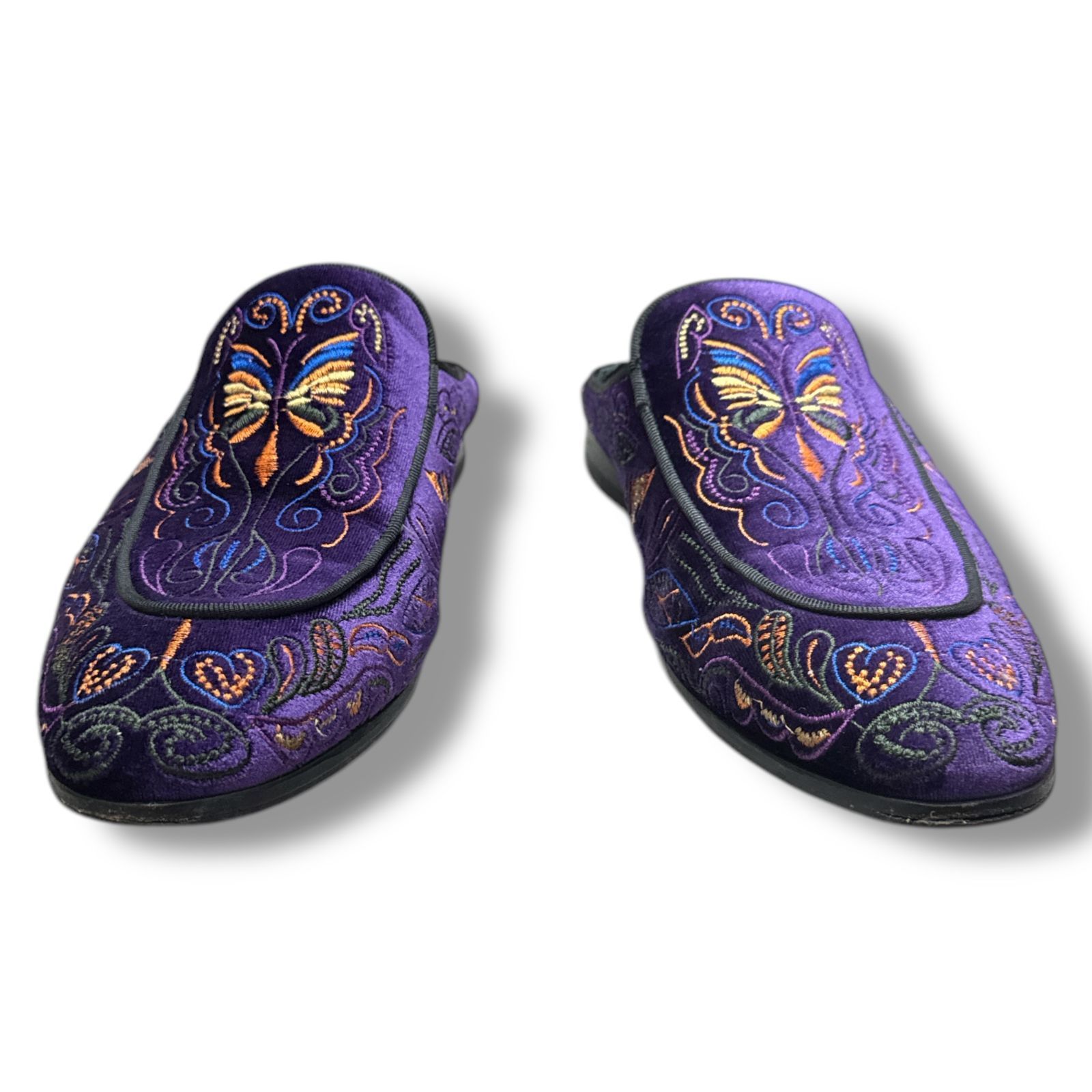 Needles Velvet Mule Papillon Embroidery スリッポン サンダル