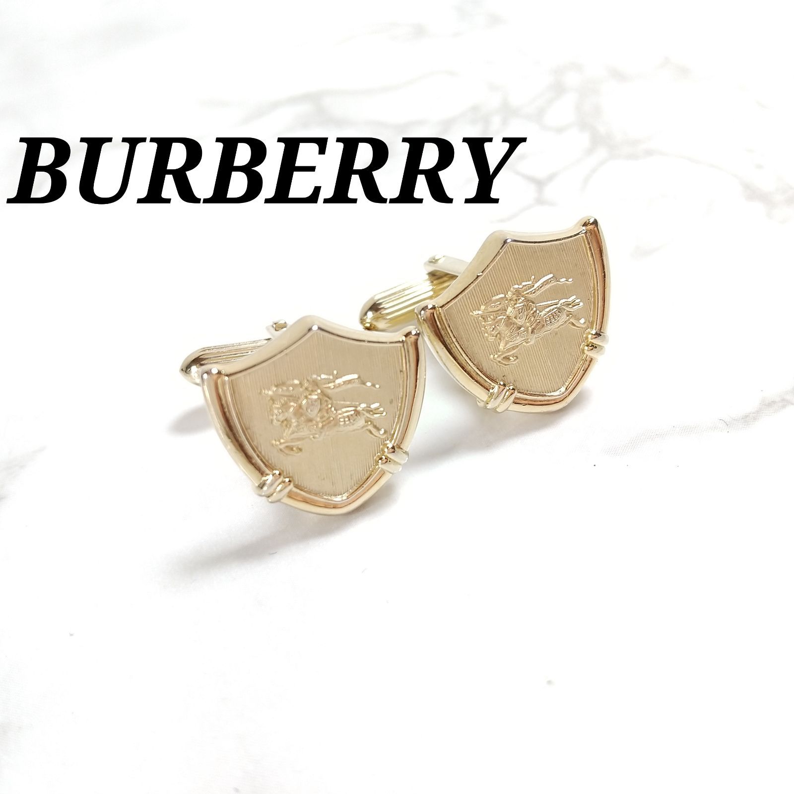 美品 バーバリー Burberry ホースロゴ シールド 盾デザイン